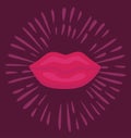 Sticker beautiful, sensual female lips