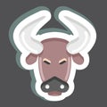 Sticker Bison. related to Animal Head symbol. simple design editable. simple illustration. cute. education Royalty Free Stock Photo