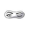 sticker black silhouette Winking woman's eyes