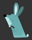 Sticker blue bunny