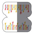 sticker border colorful set hands up and opened icon Royalty Free Stock Photo