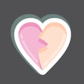 Sticker Broken Heart. related to Valentine's Day symbol. simple design editable. simple illustration