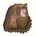 Sticker brown bear. Picture of a bear character