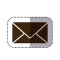 sticker brown silhouette envelope closed icon flat