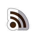 sticker brown silhouette wifi signal icon flat