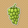 Sticker a bunch of grapes with oval green berries