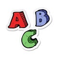 sticker of a cartoon ABC letters Royalty Free Stock Photo