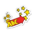 sticker of a cartoon ABC symbol Royalty Free Stock Photo
