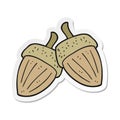 sticker of a cartoon acorns