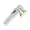 sticker of a cartoon adjustable wrench