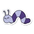 sticker of a cartoon angry caterpillar Royalty Free Stock Photo