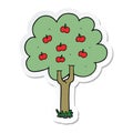 sticker of a cartoon apple tree Royalty Free Stock Photo