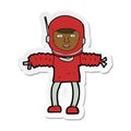 sticker of a cartoon astronaught