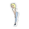 sticker of a cartoon attractive girl