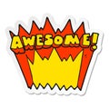 sticker of a cartoon awesome word