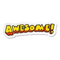 sticker of a cartoon awesome word