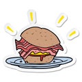 sticker of a cartoon bacon sandwich