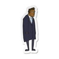 sticker of a cartoon bad tempered man Royalty Free Stock Photo