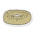 sticker of a cartoon bagel