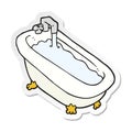 sticker of a cartoon bath full of water