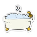 sticker of a cartoon bathtub