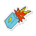 sticker of a cartoon battery sparking