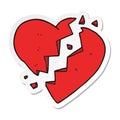 sticker of a cartoon broken heart