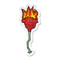 sticker of a cartoon burning flower Royalty Free Stock Photo