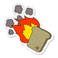 sticker of a cartoon burnt toast