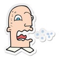 sticker of a cartoon burping man