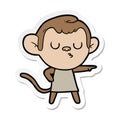 sticker of a cartoon calm monkey