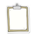 sticker of a cartoon clipboard