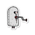 sticker of a cartoon clunky old robot Royalty Free Stock Photo