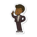 sticker of a cartoon cool guy snapping fingers