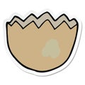 sticker of a cartoon cracked eggshell Royalty Free Stock Photo