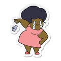 sticker of a cartoon crying woman dropping handkerchief