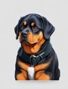 sticker, cartoon cute Rottweiler. Ai Genarated