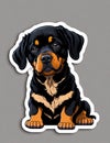 Sticker of cartoon cute Rottweiler