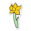 sticker of a cartoon daffodil