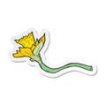 sticker of a cartoon daffodil flower