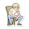 sticker of a cartoon dejected man Royalty Free Stock Photo
