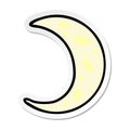 sticker cartoon doodle of a crescent moon