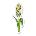 sticker cartoon doodle of fresh corn on the cob Royalty Free Stock Photo
