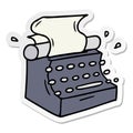 sticker cartoon doodle of old school typewriter