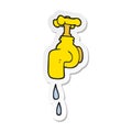 sticker of a cartoon dripping faucet