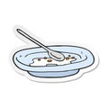 sticker of a cartoon empty cereal bowl Royalty Free Stock Photo