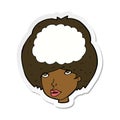 sticker of a cartoon empty headed woman Royalty Free Stock Photo