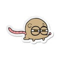 sticker of a cartoon evil mouse Royalty Free Stock Photo