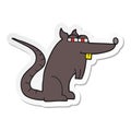 sticker of a cartoon evil rat Royalty Free Stock Photo