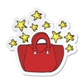 sticker of a cartoon expensive handbag